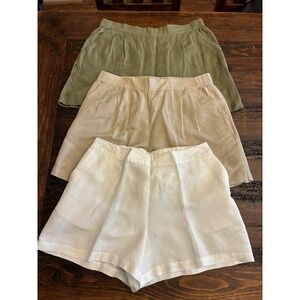 A New Day, 3 Piece Bundle, Olive White Tan Shorts, Women's size Large